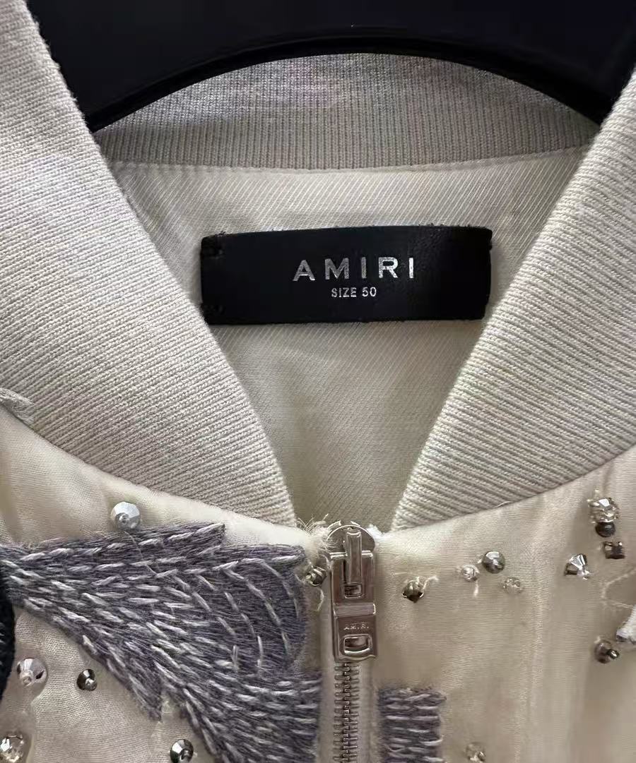 Amiri 23SS Pegasus Embellished Shrunken Bomber Jacket
