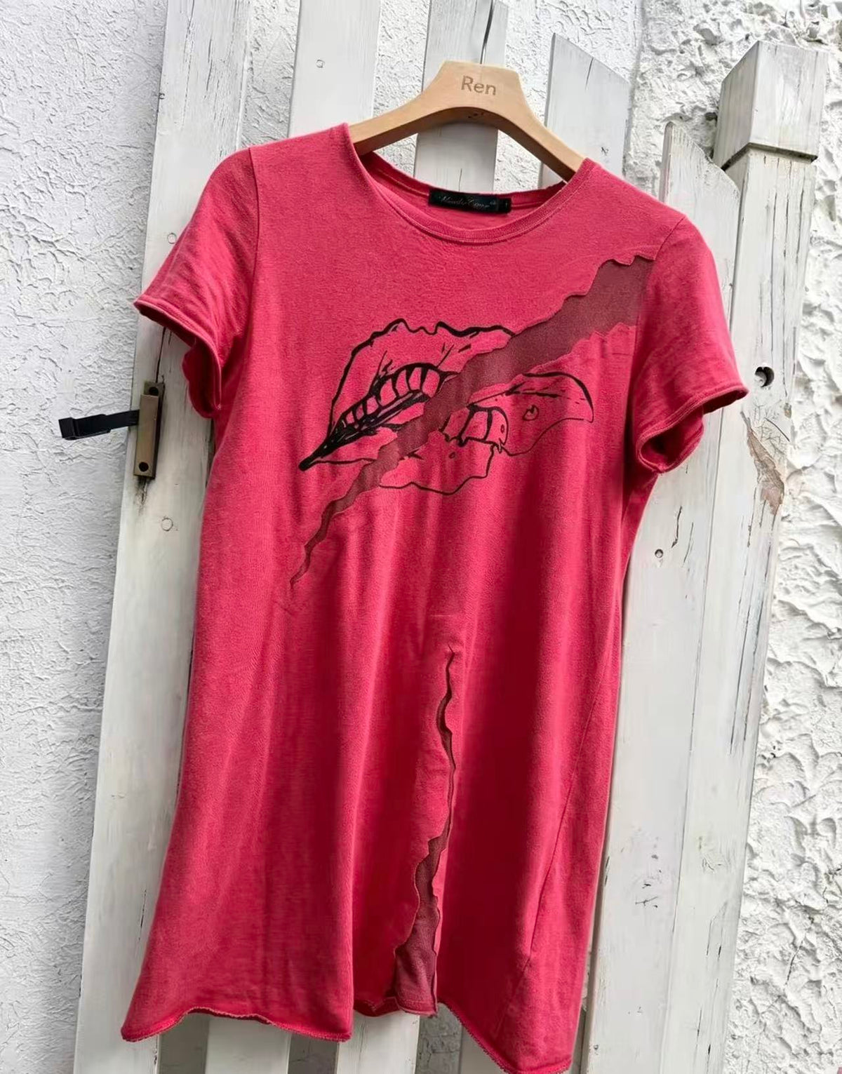 Undercover 05SS Torn Lip Print Tee