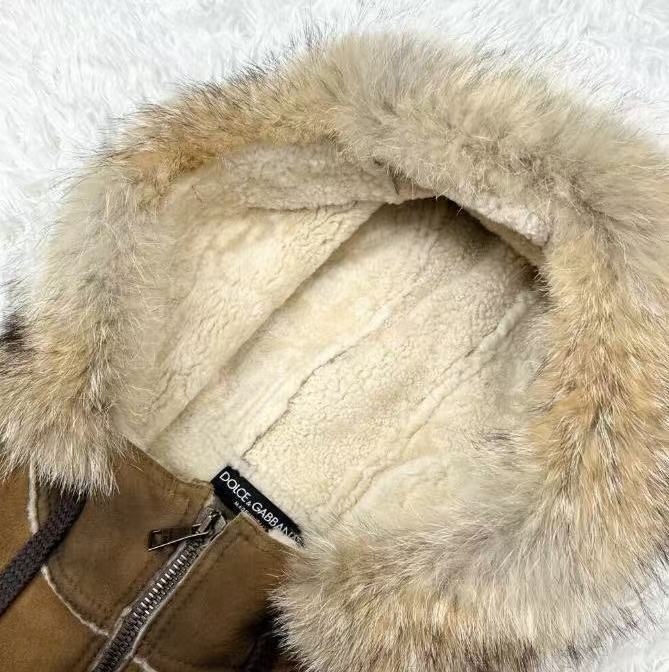 Dolce&Gabbana Shearling Leather Hooded Jacket