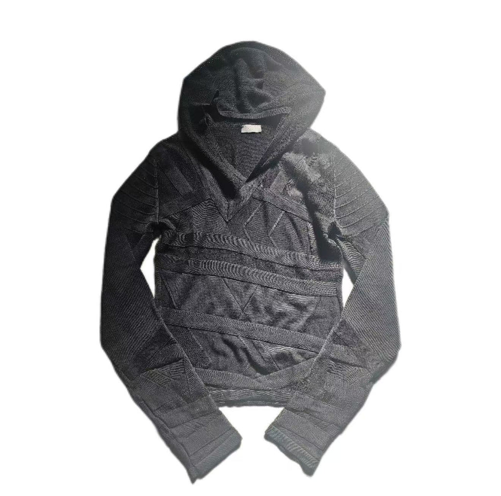 Dior Homme 04SS Strip Hooded Knit Sweater