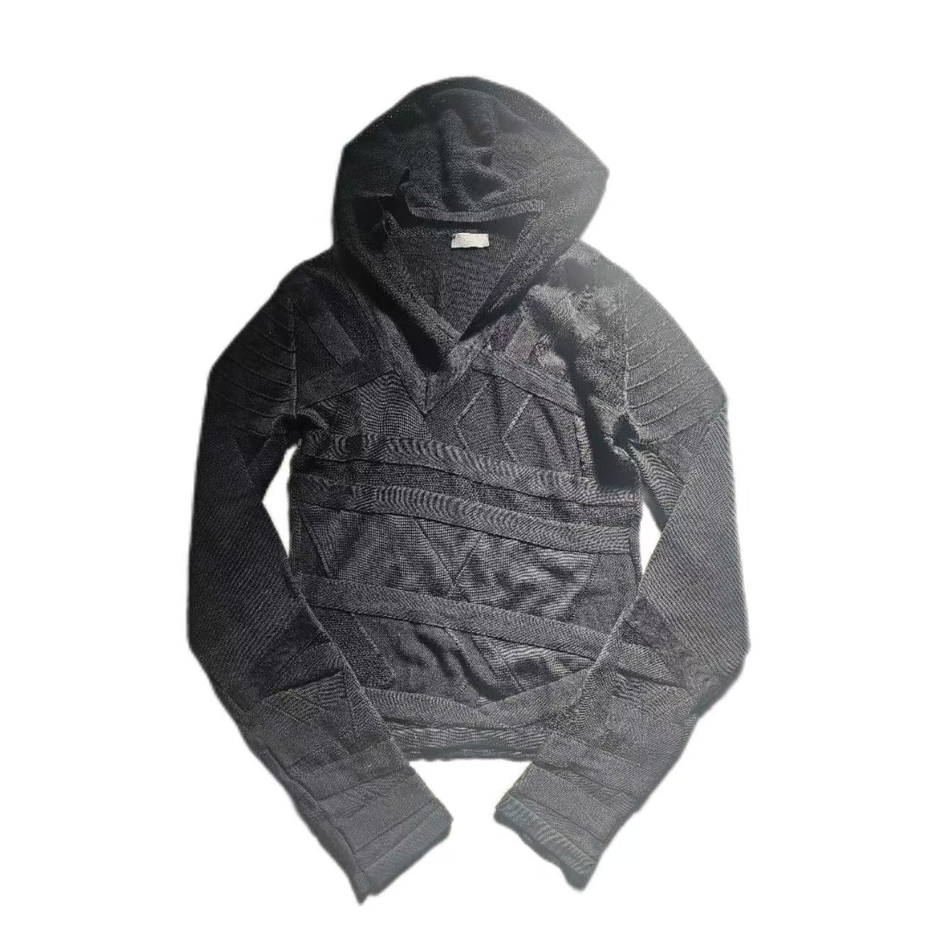 Dior Homme 04SS Strip Hooded Knit Sweater