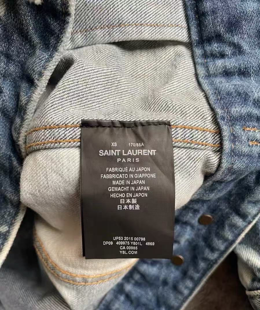 Saint Laurent SS16 Bleached Denim Jacket