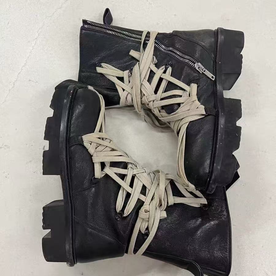 Rick Owens 20SS Magatooth Megalace Army Leather Boots