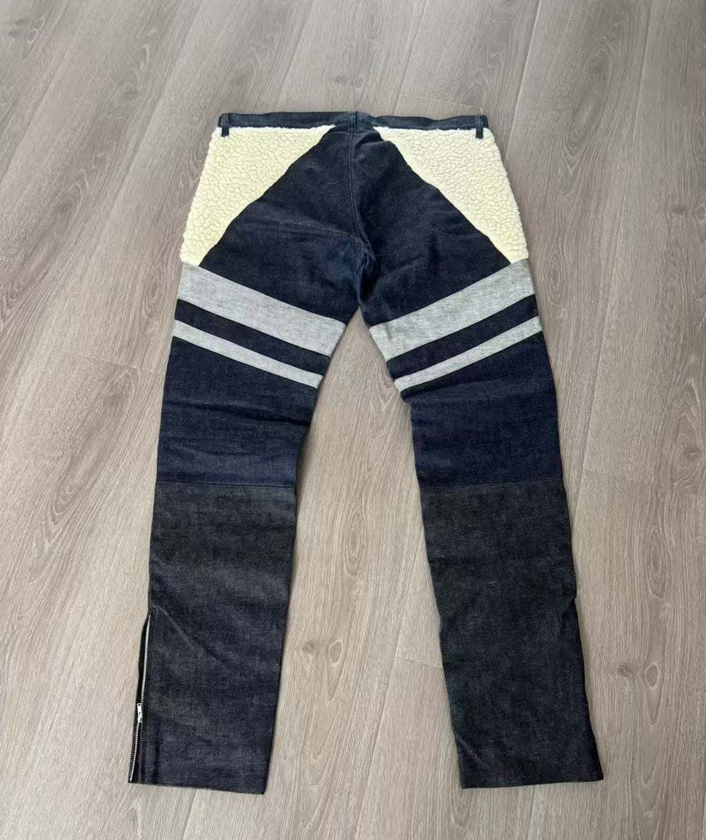 Phenomenon 13AW Fleece Trimmed Zip Denim Jeans