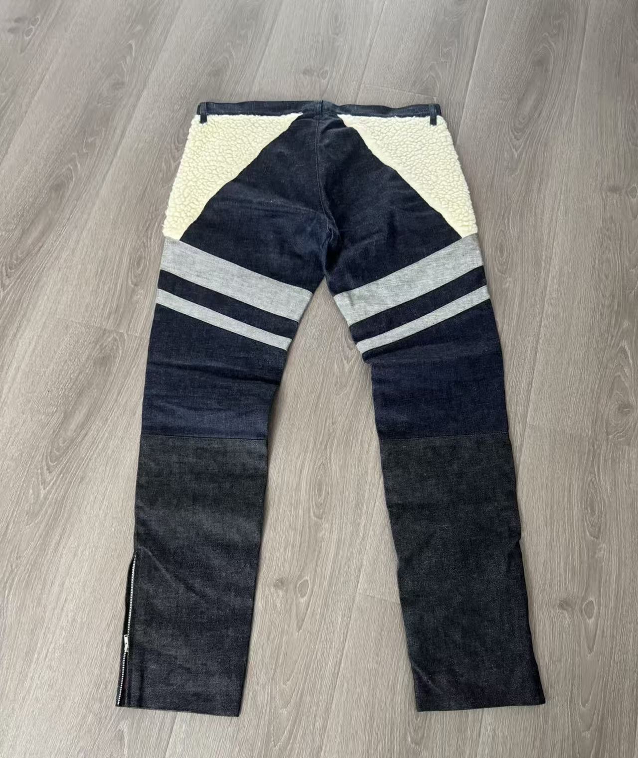 Phenomenon 13AW Fleece Trimmed Zip Denim Jeans