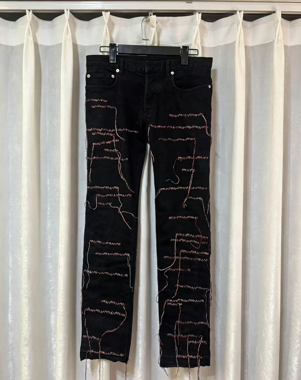 Dior Homme 16FW Red Stitched Jeans