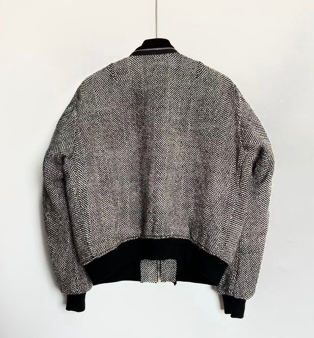 Alexander McQueen FW2013 Herringbone Tweed Bomber Jacket