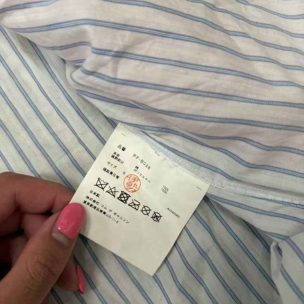 Comme des Garcons Homme Plus 20AW Pink Hair Wig Striped Shirt