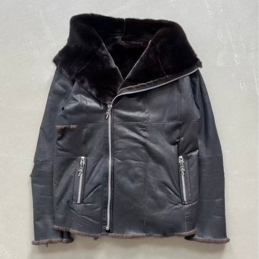 Chrome Hearts x Rick Owens Mink Fur Lined Jacket