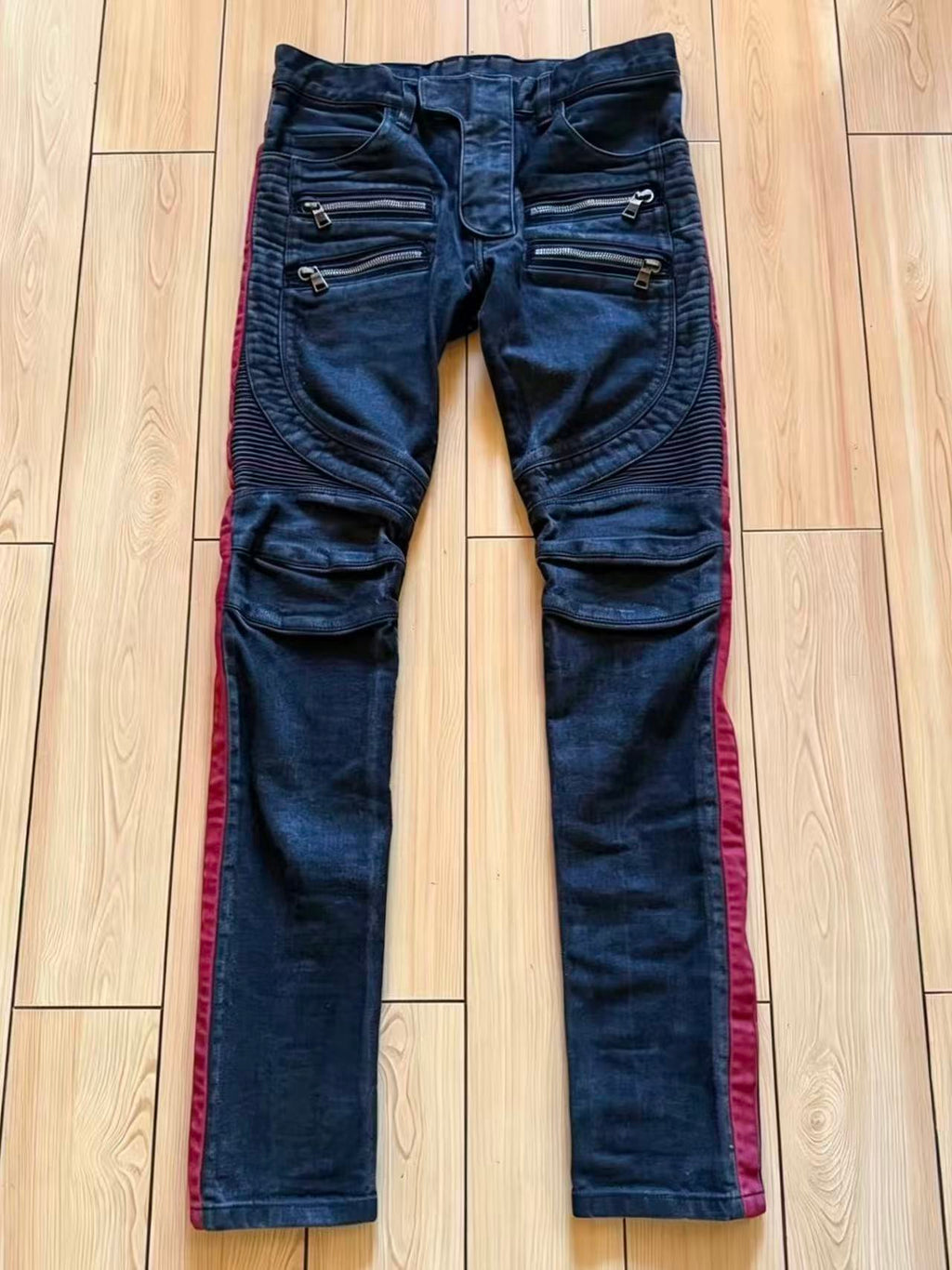Balmain 15SS Four Zip Biker Jeans