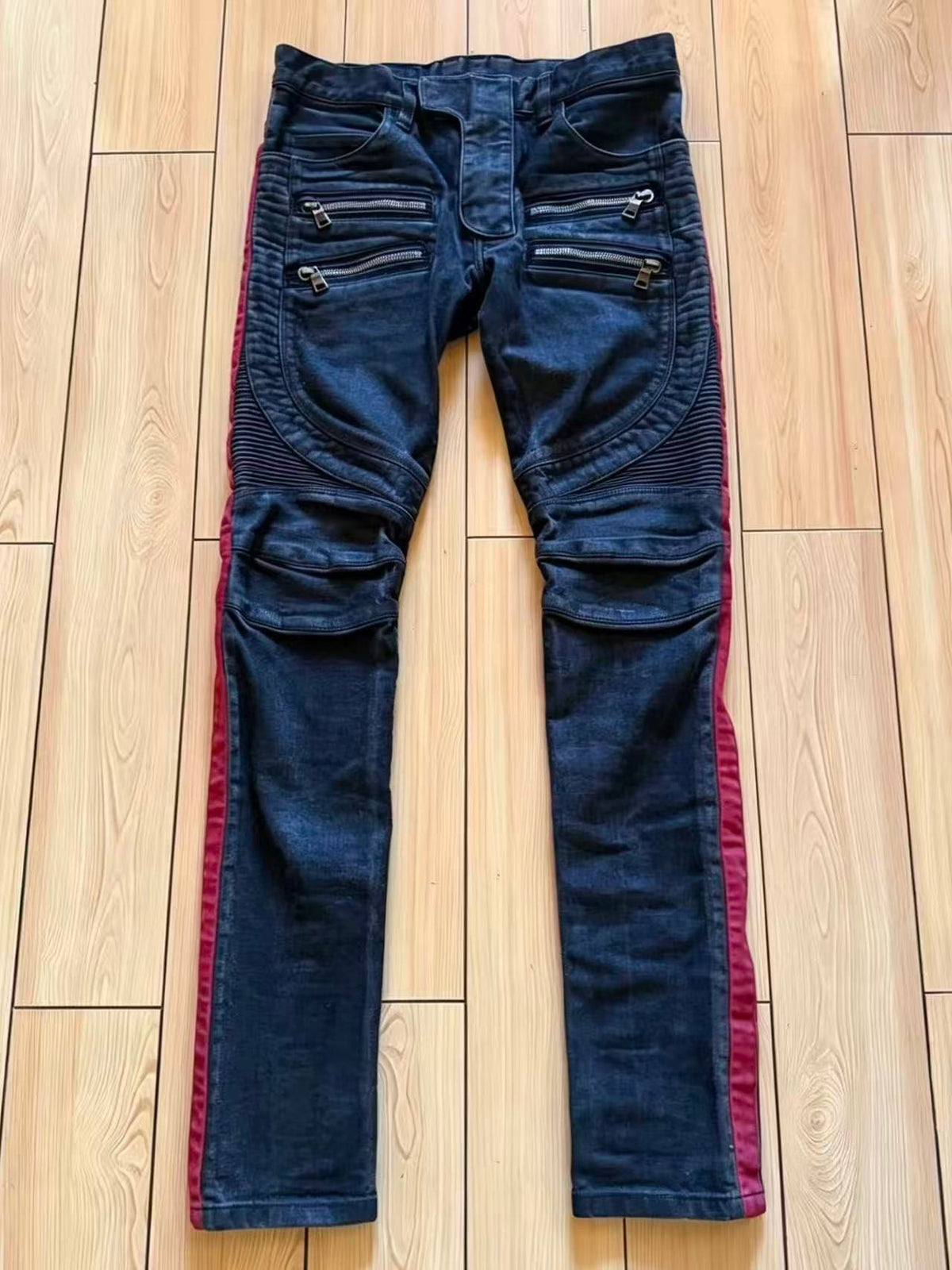 Balmain 15SS Four Zip Biker Jeans