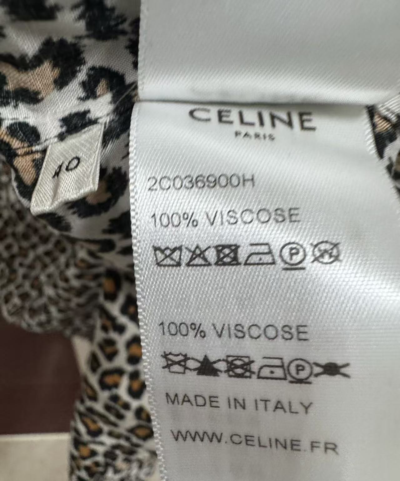 Celine Leopard Print Short Sleeve Shirt