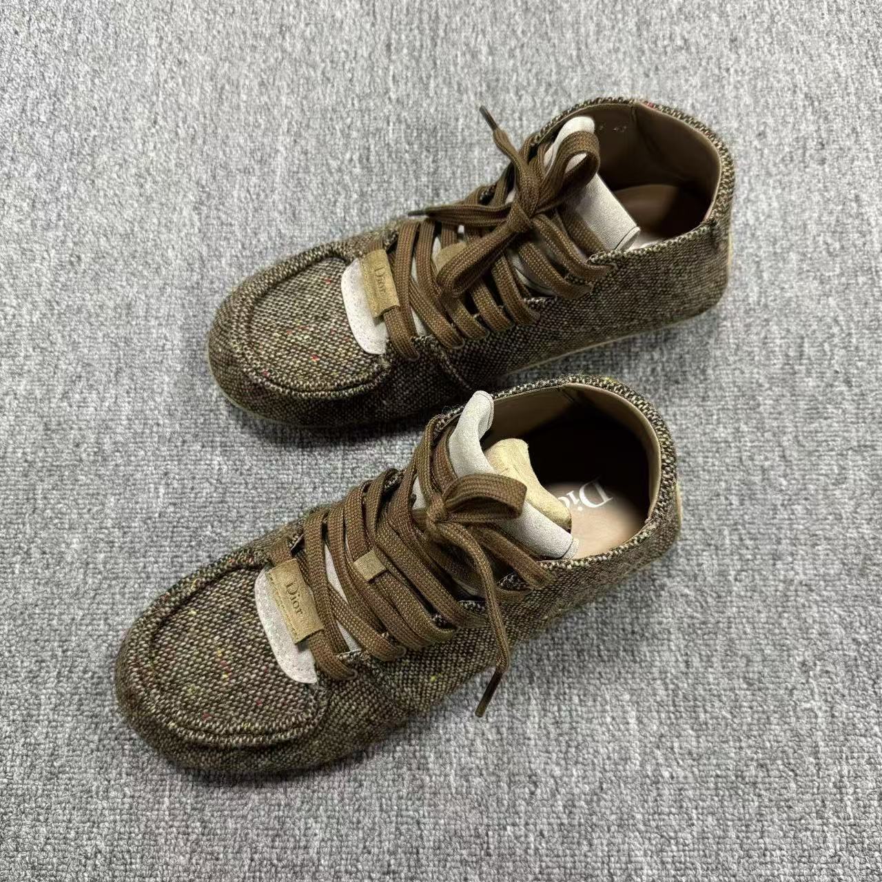 Dior Roadie Brown Donegal Tweed Sneakers