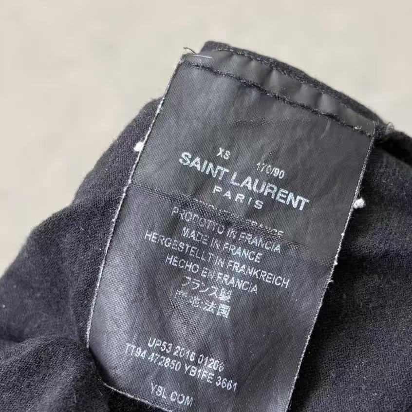 Saint Laurent 16SS Black Wolf Print Tee