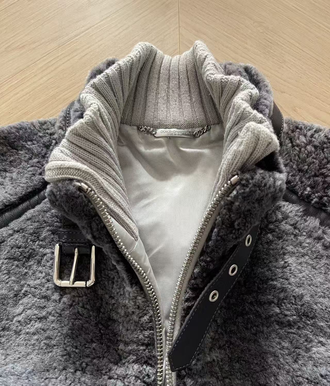 Dolce&Gabbana 07AW Wool Fur Patch Nylon Jacket
