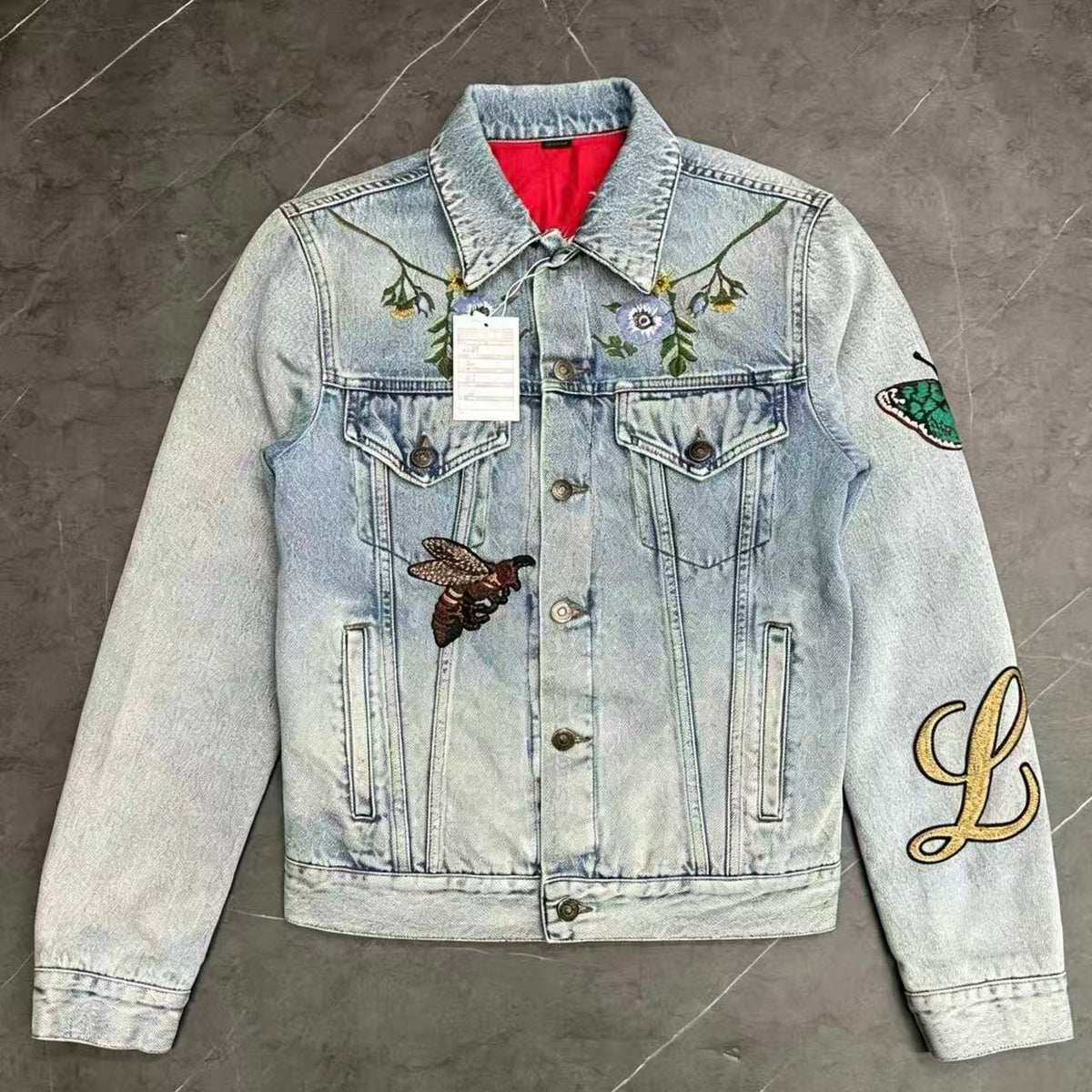 Gucci 16AW L'Aveugle Par Amour Tiger Embroidered Denim Jacket