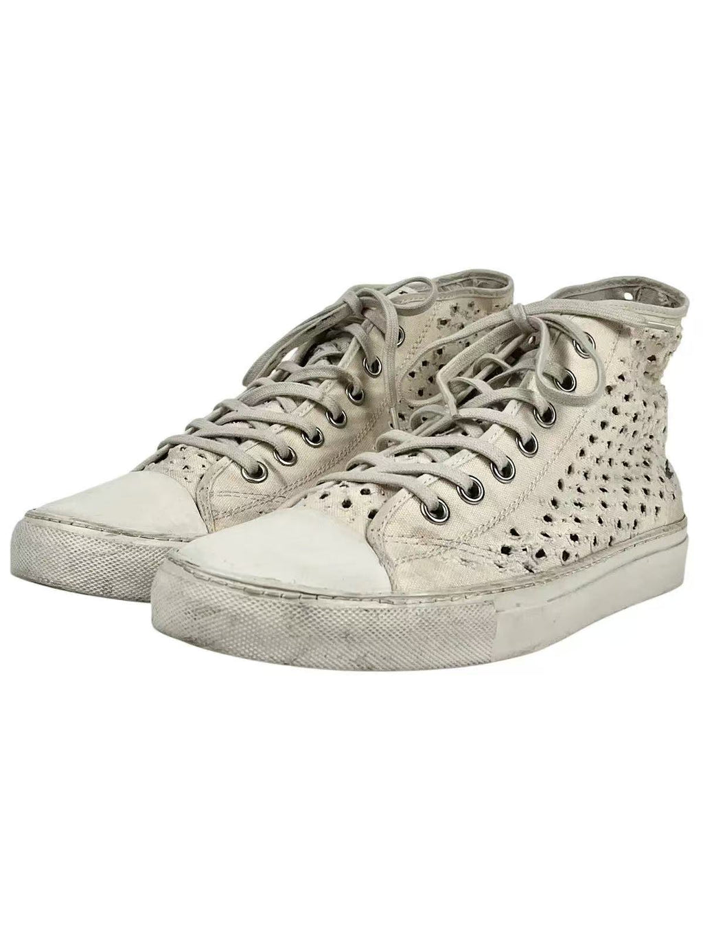 Maison Margiela Perforated Distressed Hi Top Sneaker