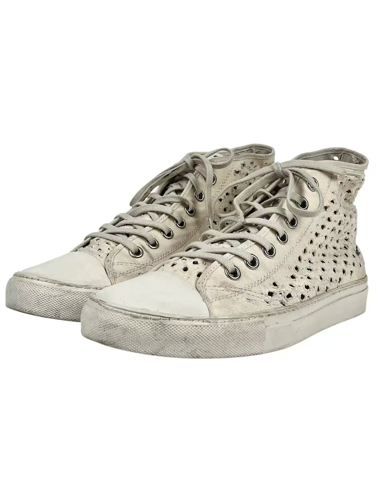 Maison Margiela Perforated Distressed Hi Top Sneaker