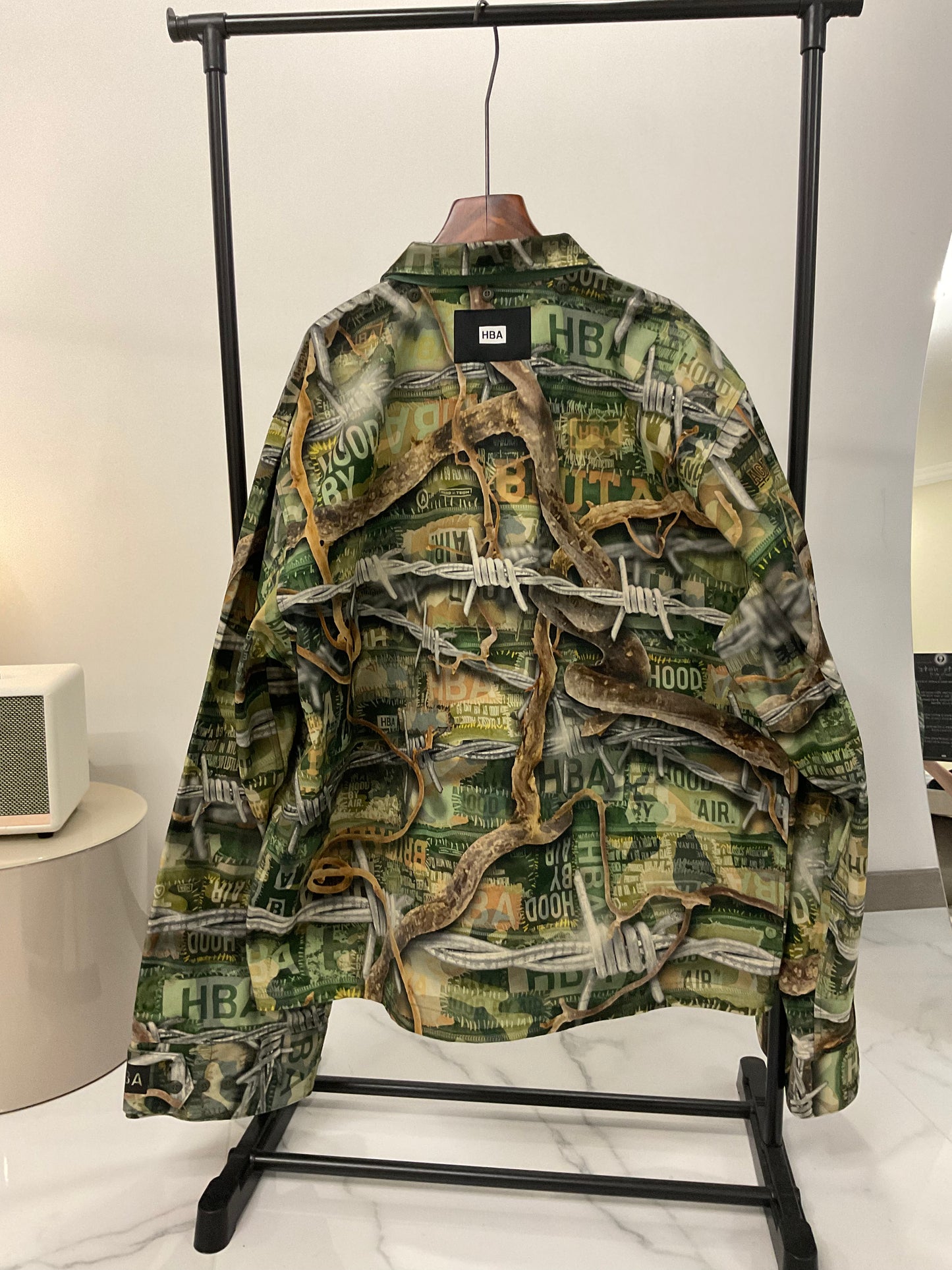 Hood by air barbed wire graphic jacket