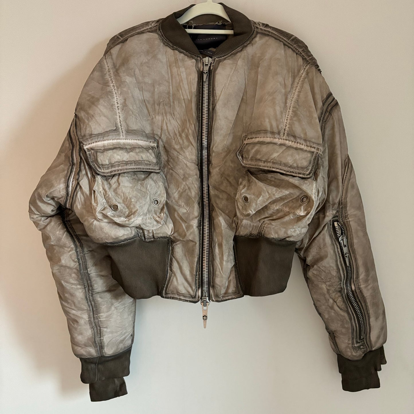 Shine Luxury cropped bomber jacket