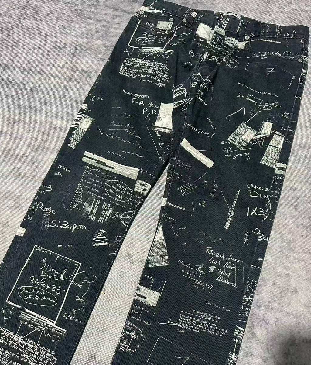 Dior Homme 15SS Handwritten Script Jeans