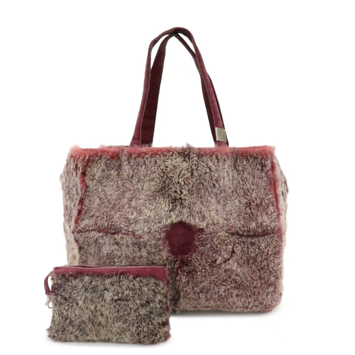 Chanel COCO Mark Fur Suede Hand Bag