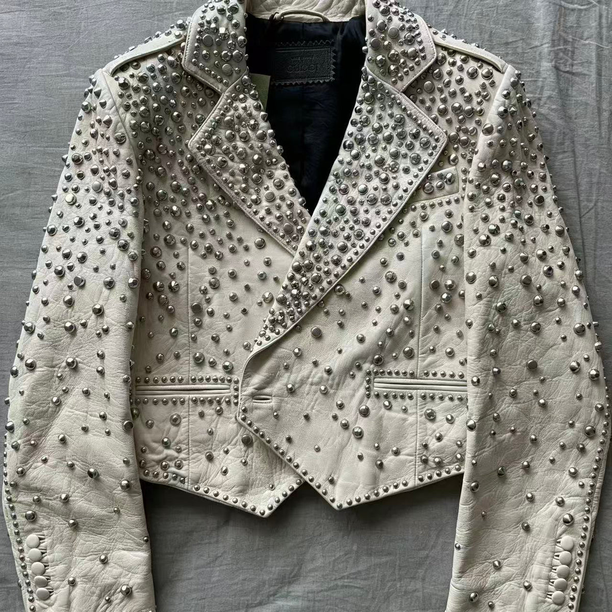 Gucci 2022 Studded Lambskin Leather Jacket