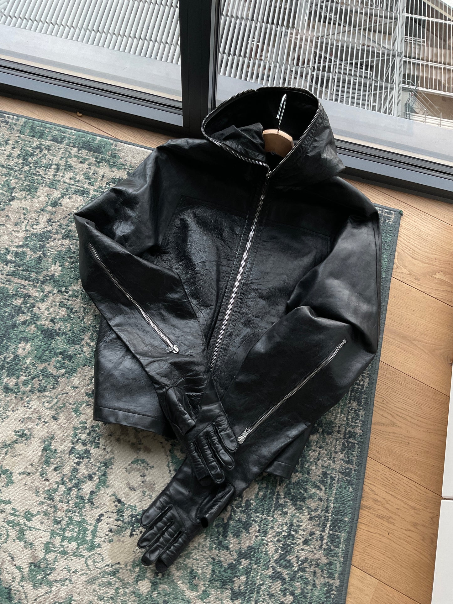 Rick Owens gloved leather jacket