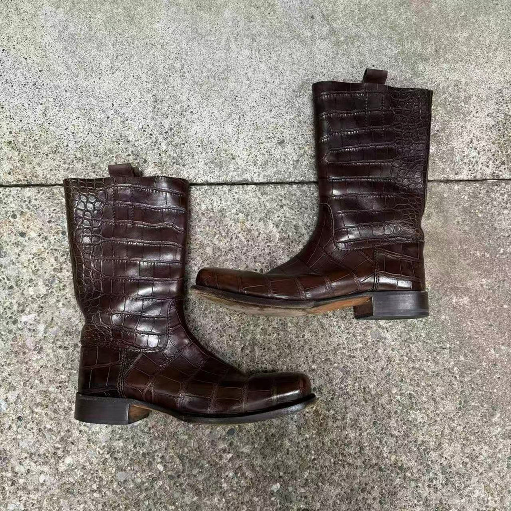 Prada 08AW Genuine Crocodile Leather Boots