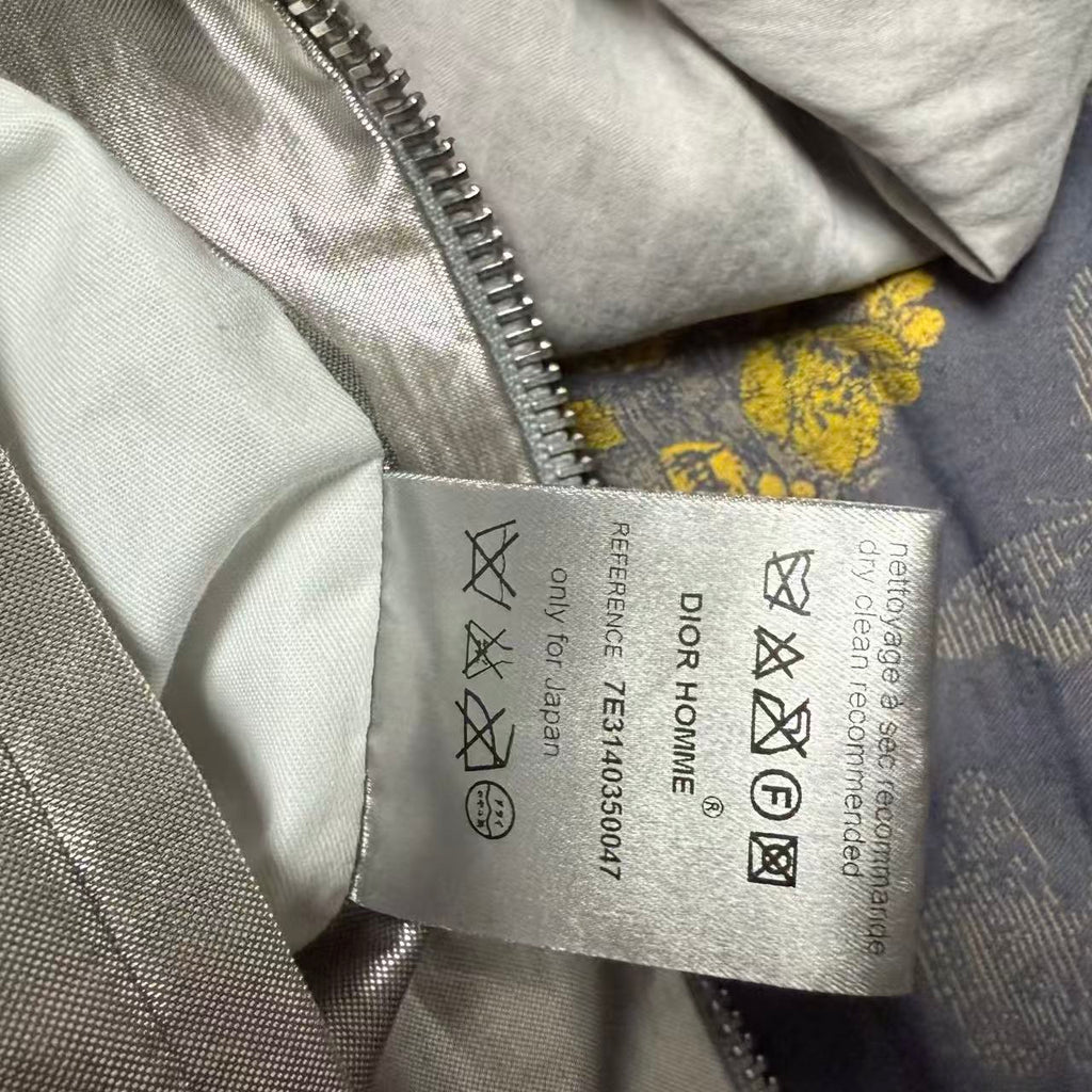 Dior Homme 07SS Silver Enamel Pleated Thin Jacket