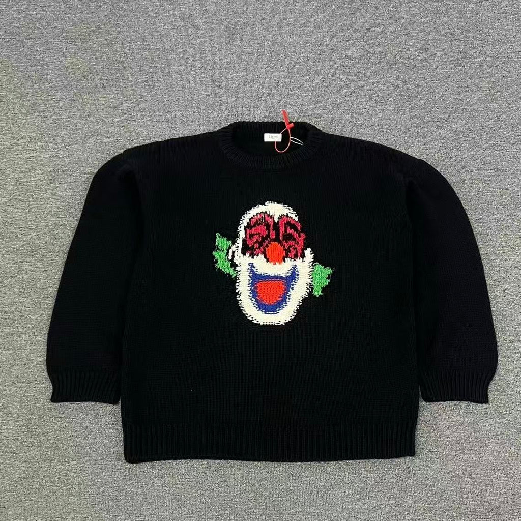 Celine 21SS By Hedi Slimane Clown Intarsia Knit Sweater