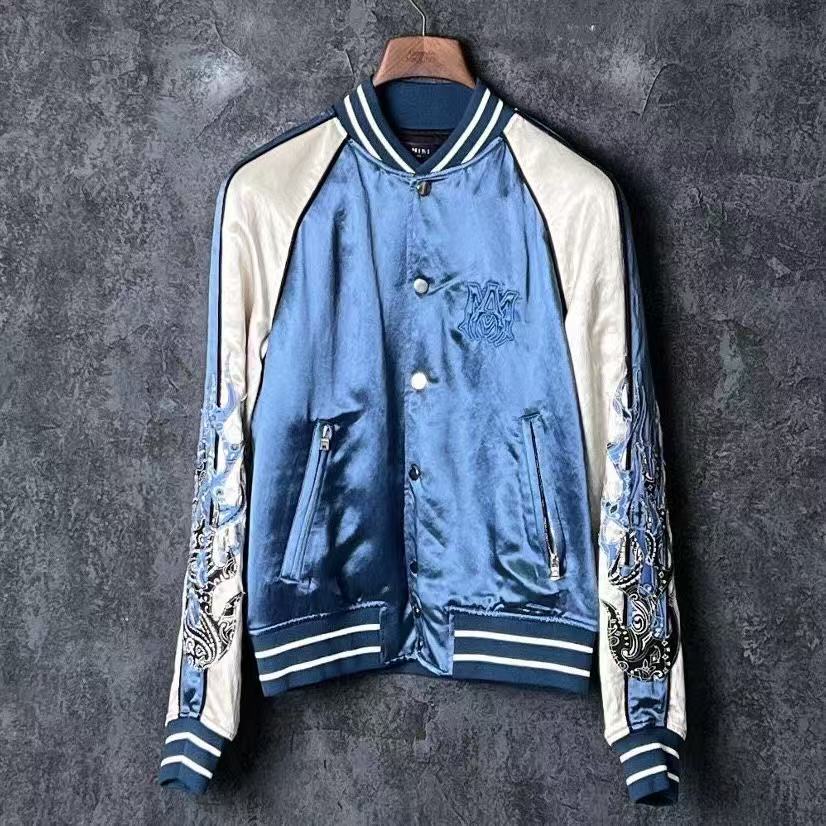 Amiri 22SS Satin Flames Souvenir Jacket