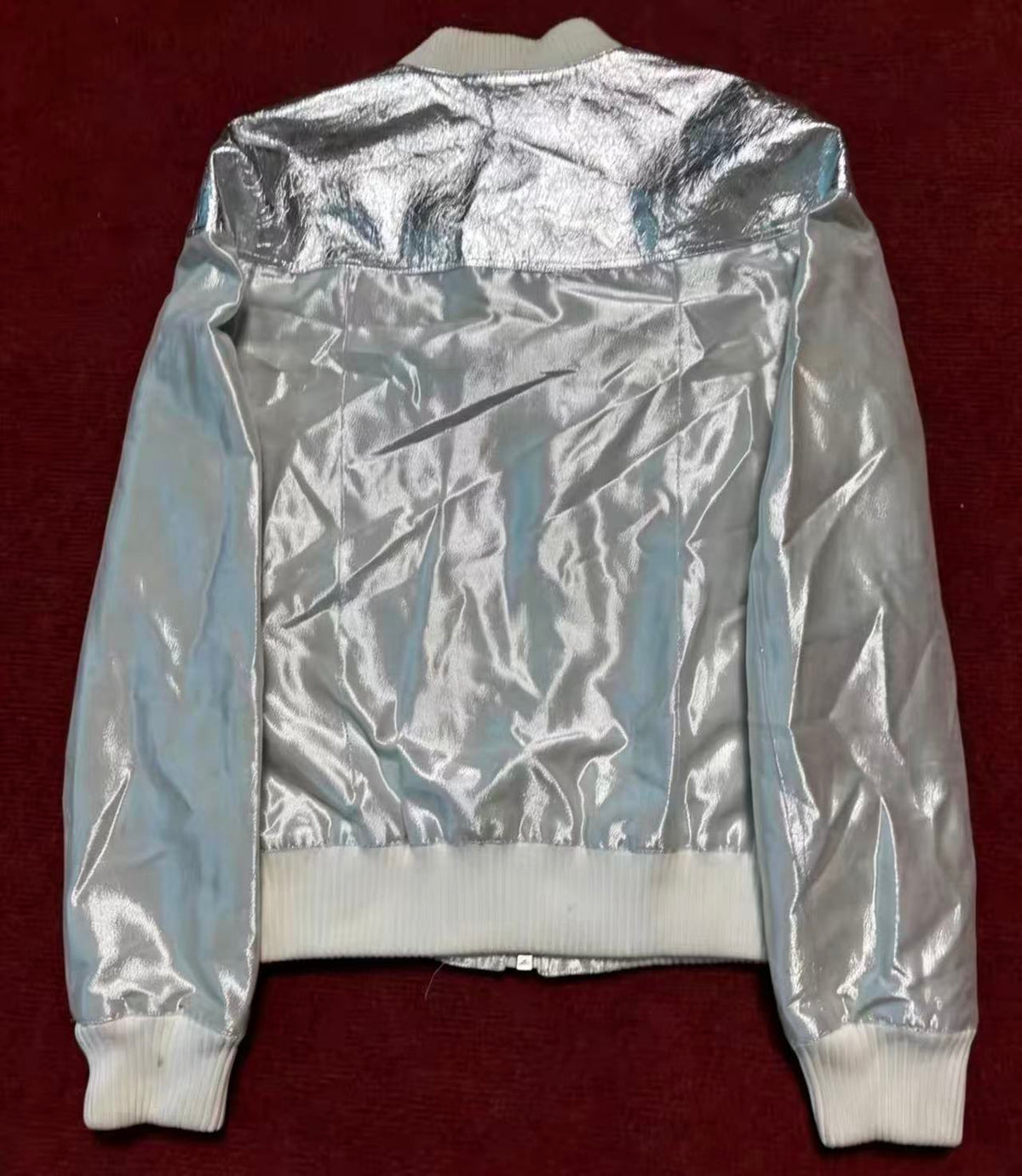 Dior Homme SS07 Silver Metallic Panel Bomber Jacket