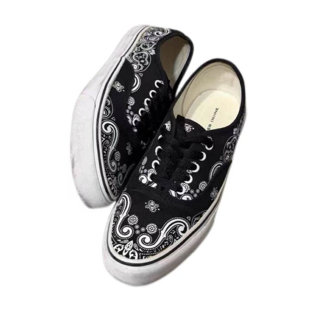 Number Nine Paisley Bandana Pattern Sneakers