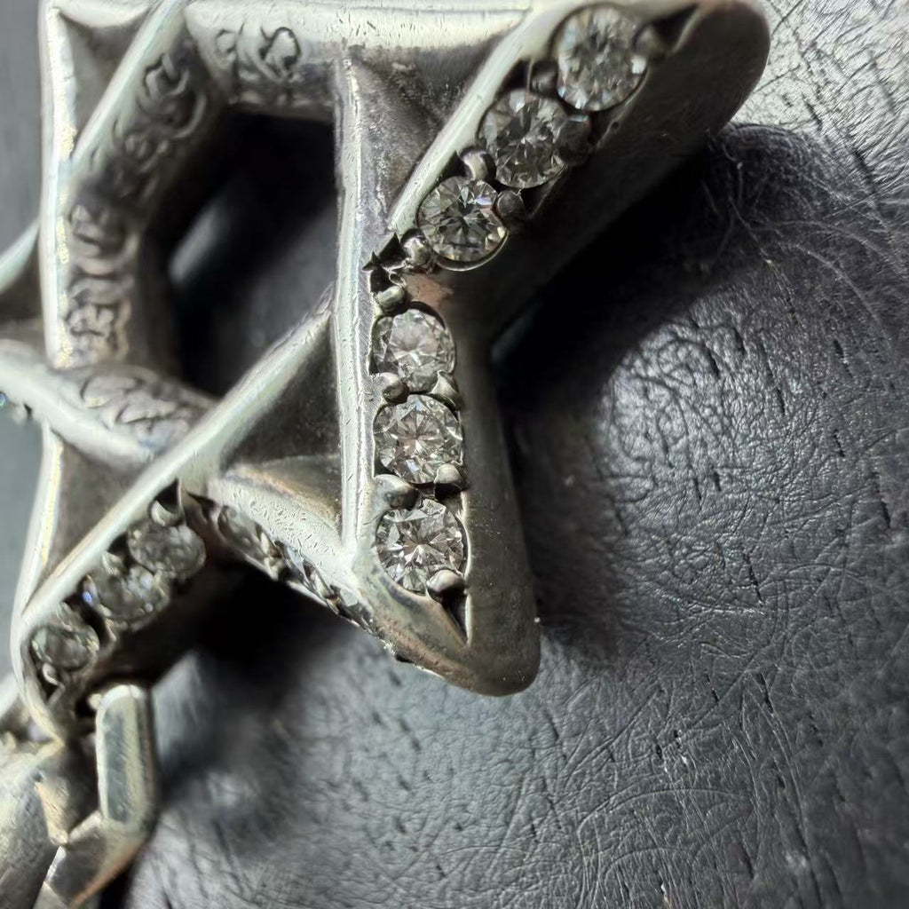 Chrome Hearts Fully Paved Diamond Star of David Pendant