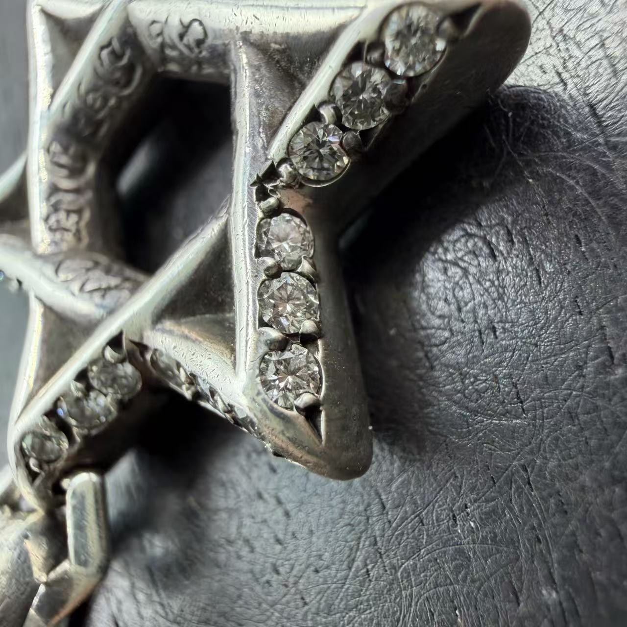 Chrome Hearts Fully Paved Diamond Star of David Pendant