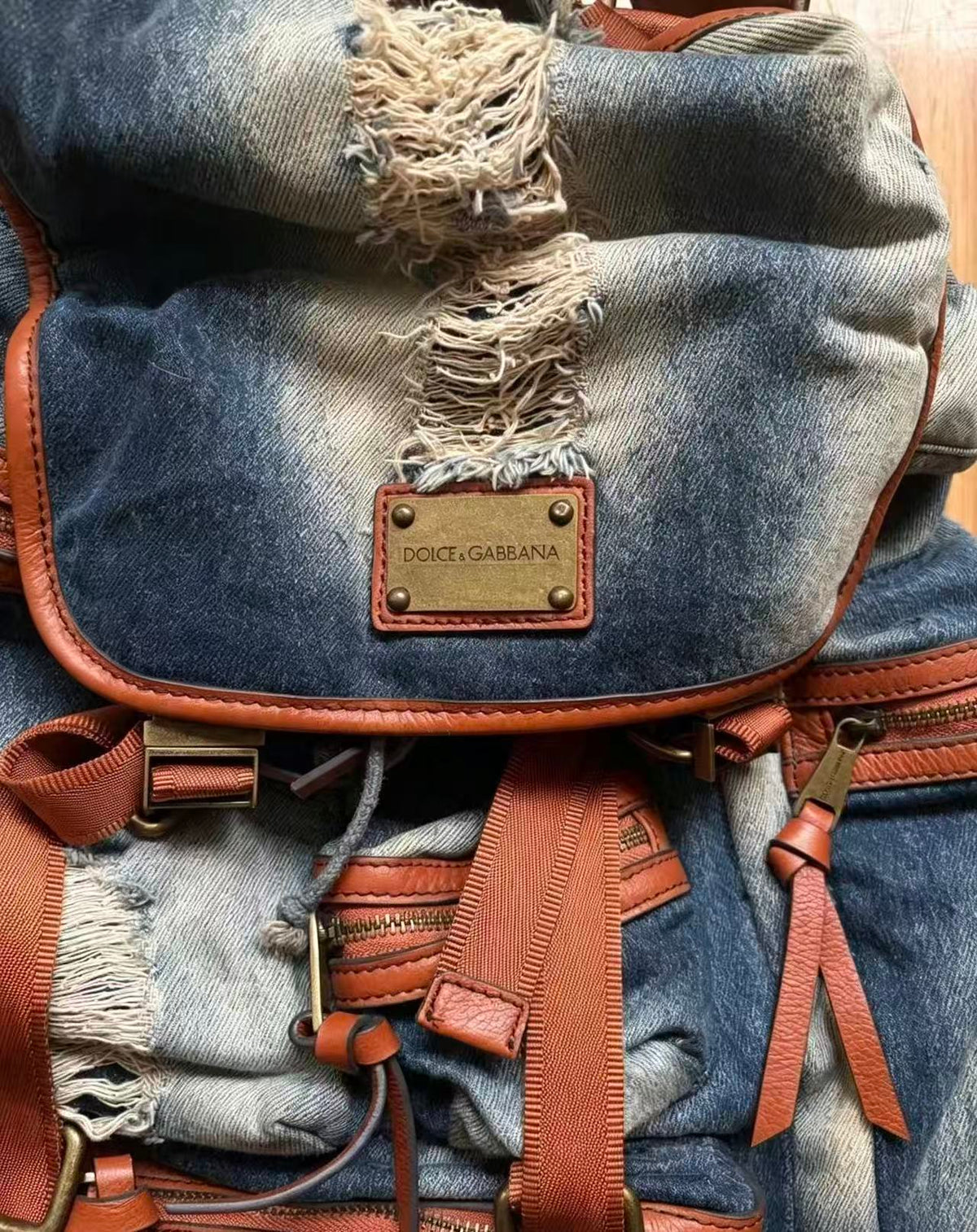 Dolce & Gabbana Vintage Multipocket Denim Backpack