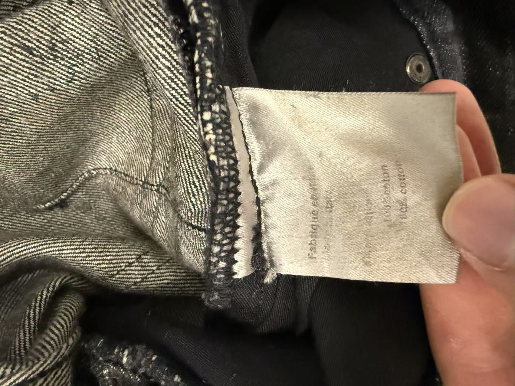 Dior homme 04 Hedi Slimane waxed destroyed denim jeans