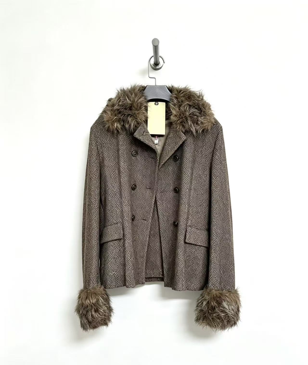 Lemaire 98AW Fur Collar Wool Jacket