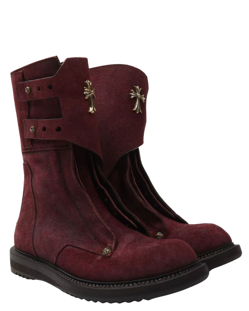Chrome Hearts x Rick Owens Suede Mohawk Boots