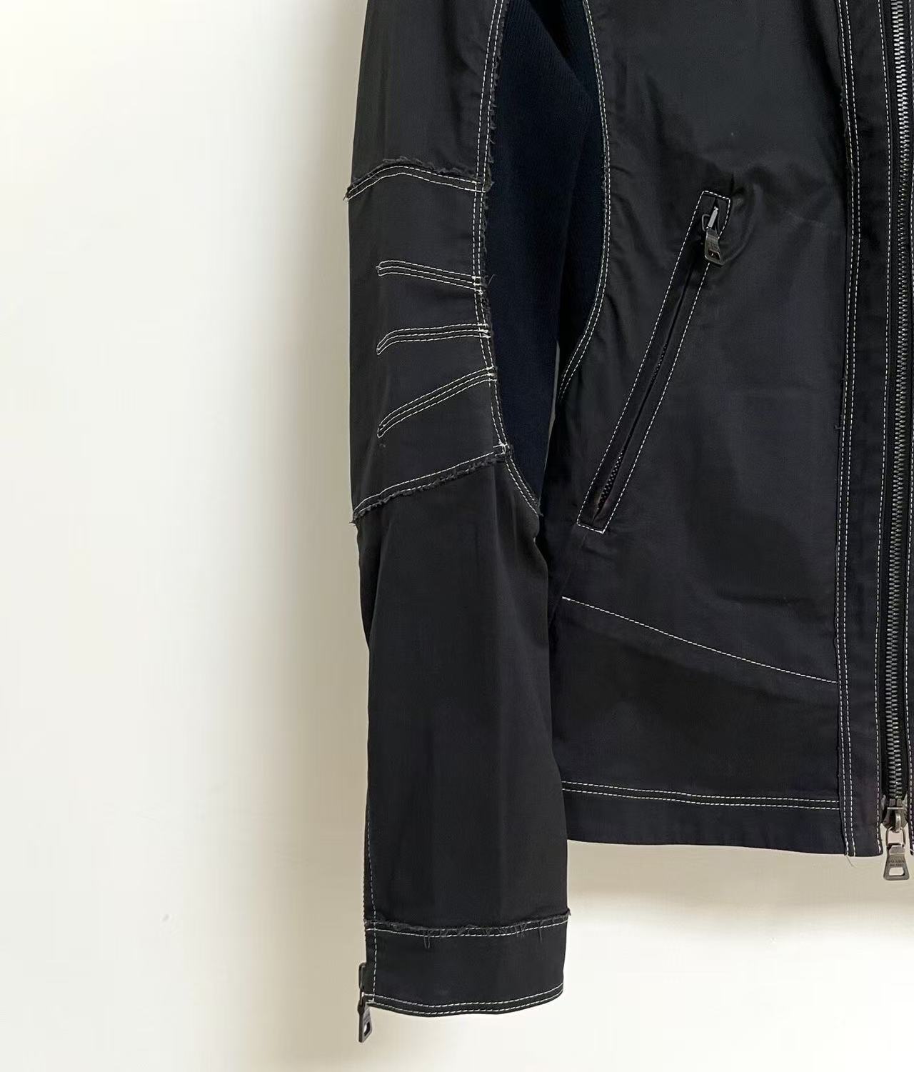 Prada Sport Contrast Stitch Nylon Moto Jacket