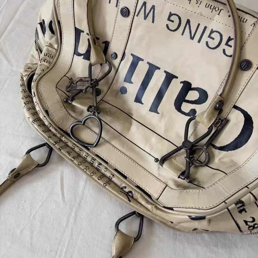 John Galliano 08SS Newspaper Bowler Bag