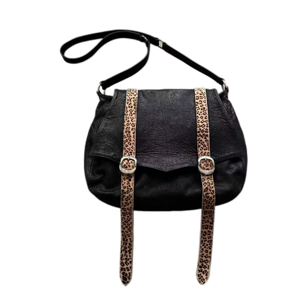 Chrome Hearts Leopard Print Horsehair Messenger Bag