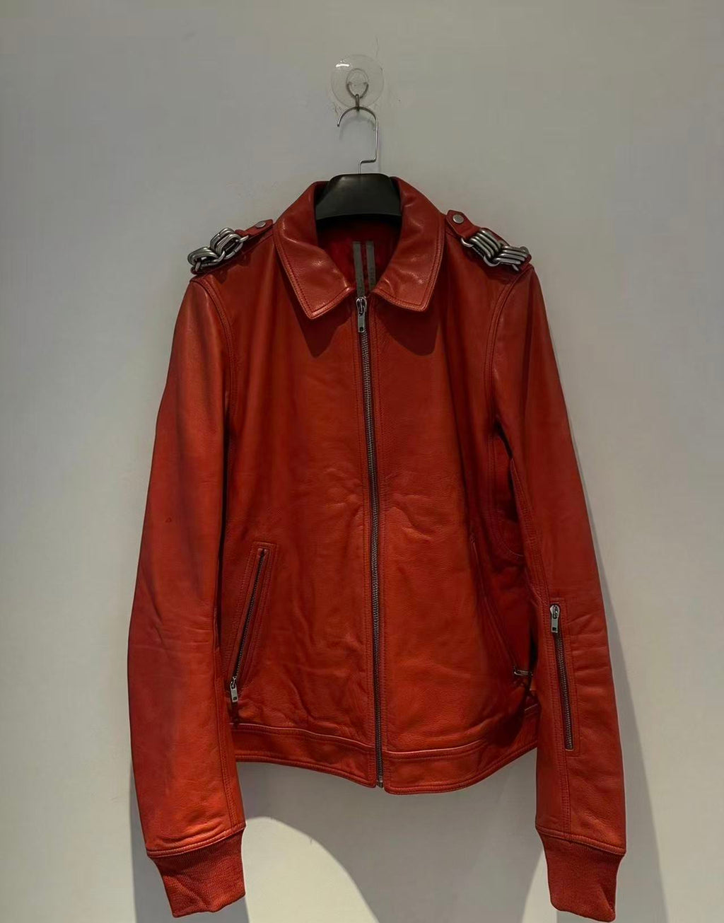 Rick Owens 19FW Larry Red Rotterdam Chain Jacket