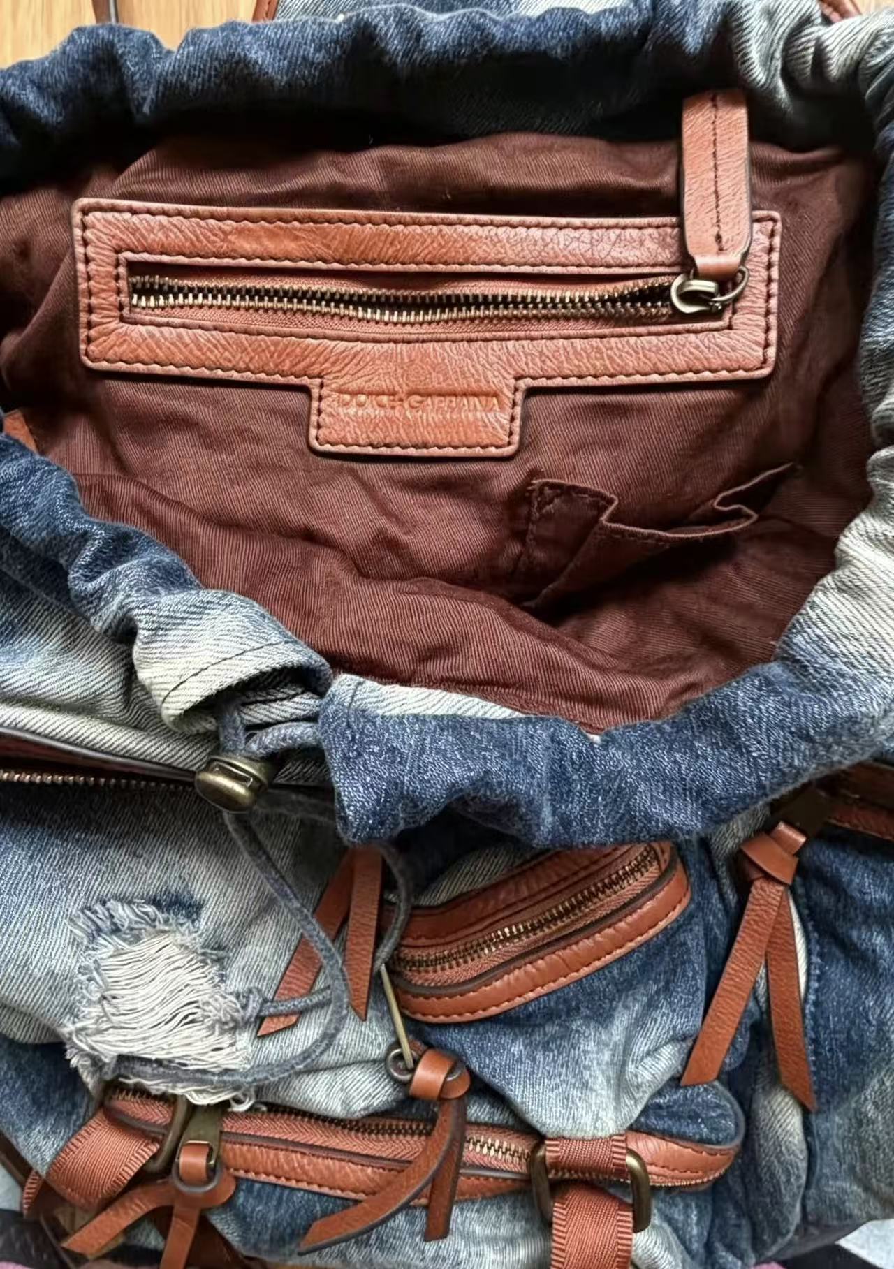Dolce & Gabbana Vintage Multipocket Denim Backpack