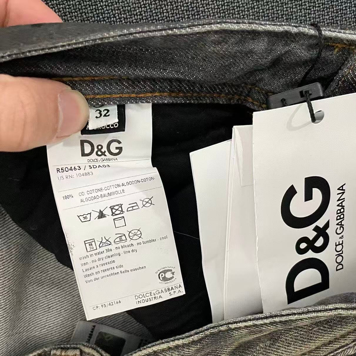 Dolce&Gabbana D&G Yinyang Waxed Jeans