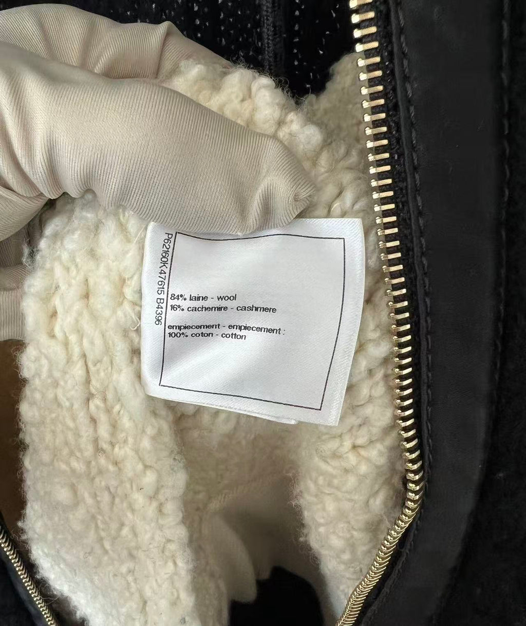 Chanel Wool Paneled Hooded Jacket