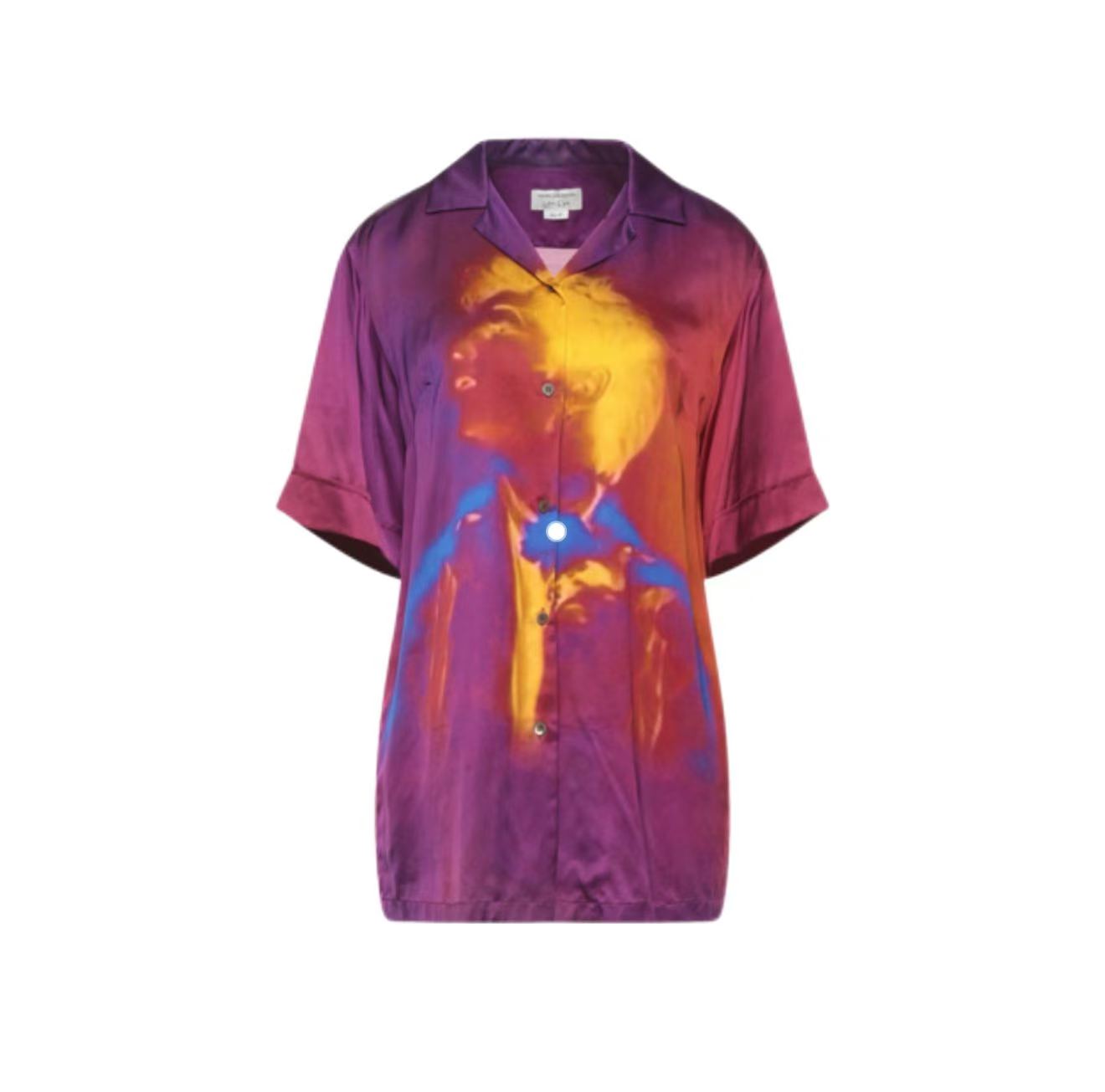 Dries Van Noten len lye clive satin printed short sleeve shirt