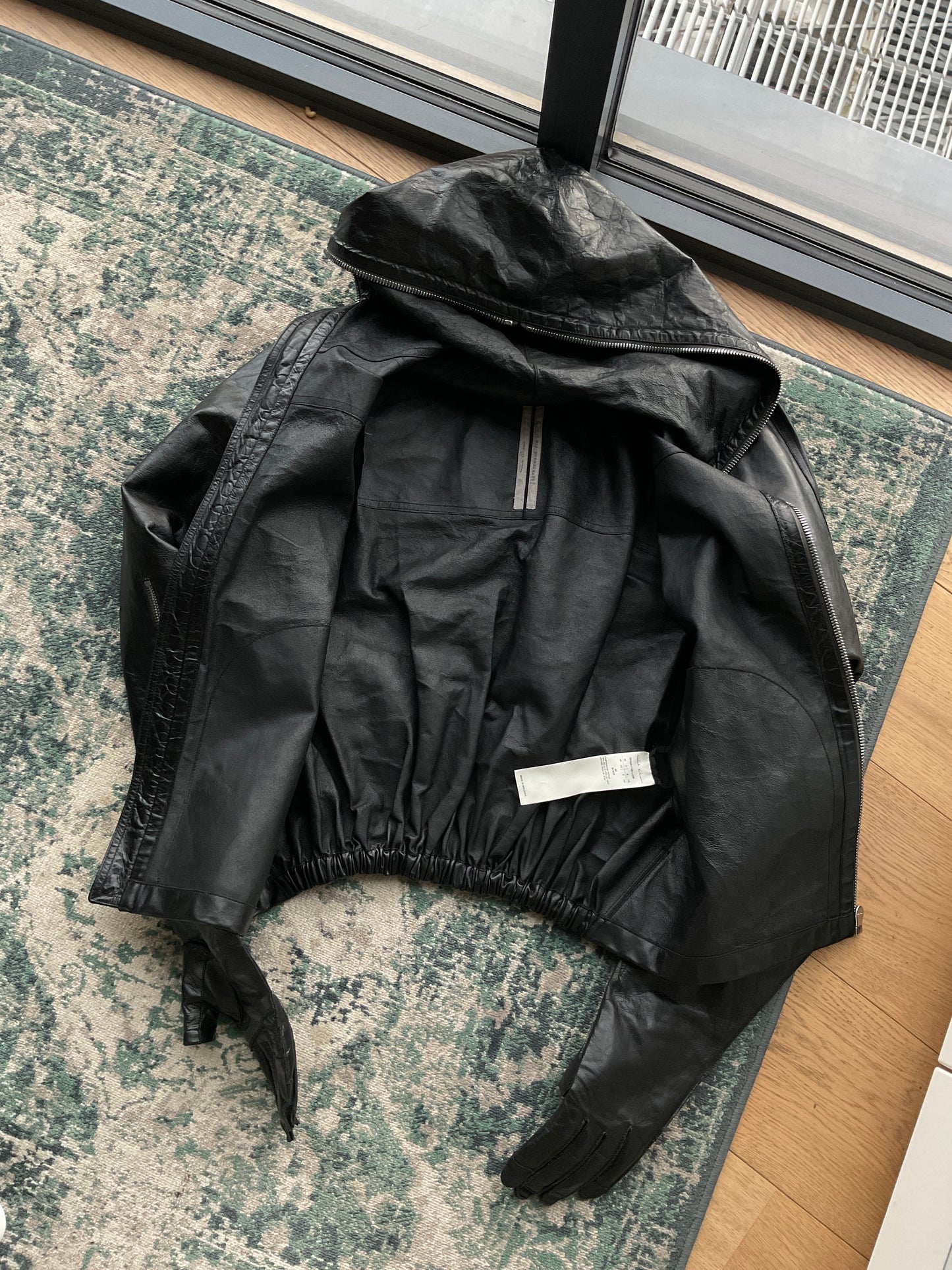 Rick Owens gloved leather jacket