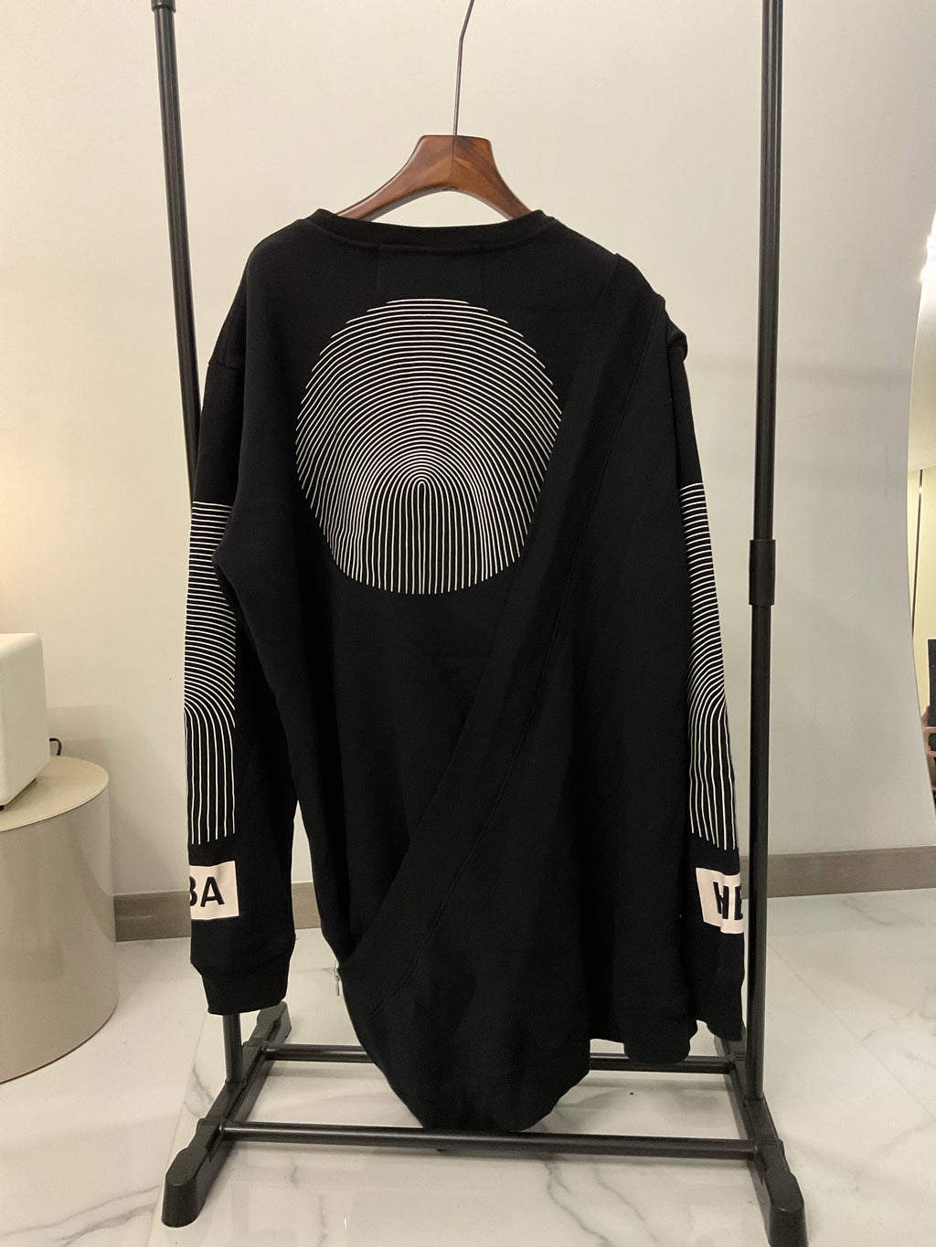Hood by air asymmetric long sleeve sweater